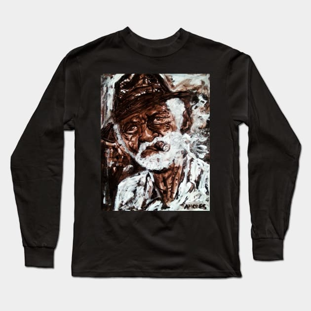 Cigar man Long Sleeve T-Shirt by amoxes
